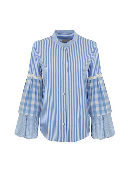 Camicia in cotone a righe e quadri Santorini Light Blue FRONT STREET | 3427521